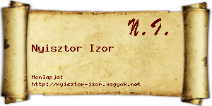 Nyisztor Izor névjegykártya